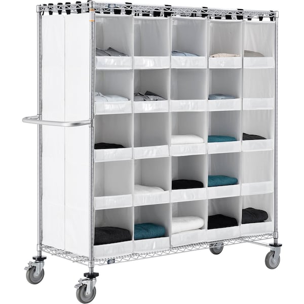 Nexel Stock Picking Truck, Back To Back, 50 Cells, 60inL x 24inW x 69inH, White 800440 - main